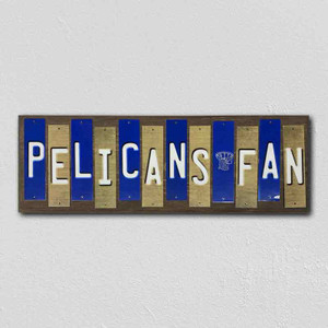 Pelicans Fan Team Colors Basketball Fun Strips Novelty Wood Sign WS-695