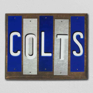 Colts Team Colors Football Fun Strips Wood Sign WS-752