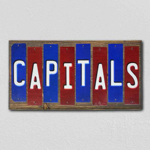 Capitals Team Colors Hockey Fun Strips Novelty Wood Sign WS-802