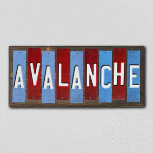 Avalanche Team Colors Hockey Fun Strips Novelty Wood Sign WS-812