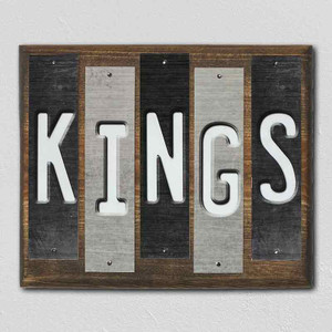 Kings Team Colors Hockey Fun Strips Novelty Wood Sign WS-824