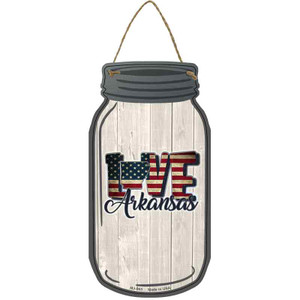 Love Arkansas Silhouette Wholesale Novelty Metal Mason Jar Sign