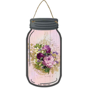 Purple Bouquet With Notes Wholesale Novelty Metal Mason Jar Sign