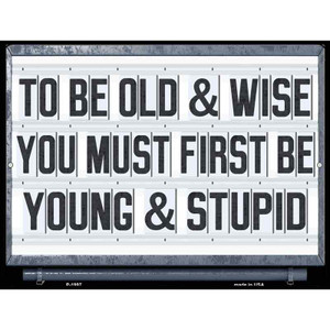 Old  Wise Young  Stupid Wholesale Novelty Metal Parking Sign