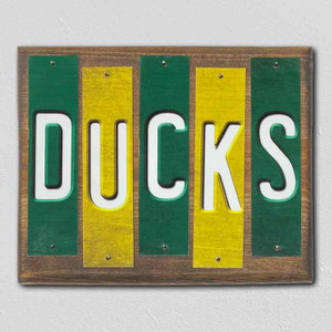 Ducks Team Colors College Fun Strips Wholesale Novelty Wood Sign WS-850