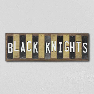 Black Knights Team Colors College Fun Strips Wholesale Novelty Wood Sign WS-856