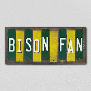 Bison Fan Team Colors College Fun Strips Wholesale Novelty Wood Sign WS-881