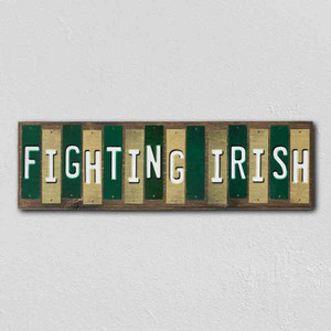 Fighting Irish Team Colors College Fun Strips Wholesale Novelty Wood Sign WS-896