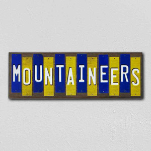 Mountaineers Team Colors College Fun Strips Wholesale Novelty Wood Sign WS-900