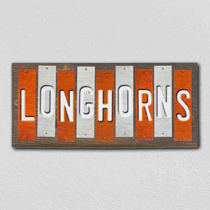 Longhorns Team Colors College Fun Strips Wholesale Novelty Wood Sign WS-914