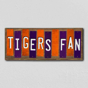 Tigers Fan SC Team Colors College Fun Strips Wholesale Novelty Wood Sign WS-941