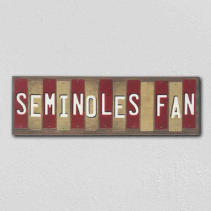 Seminoles Fan Team Colors College Fun Strips Wholesale Novelty Wood Sign WS-981