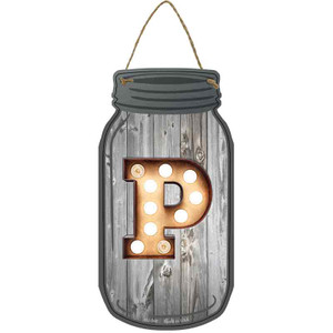 P Bulb Lettering Wholesale Novelty Metal Mason Jar Sign