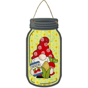 Gnome With Corn and Beets Wholesale Novelty Metal Mason Jar Sign