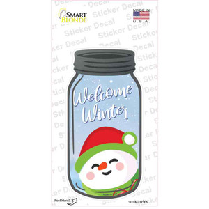 Welcome Winter Snowman Wholesale Novelty Mason Jar Sticker Decal