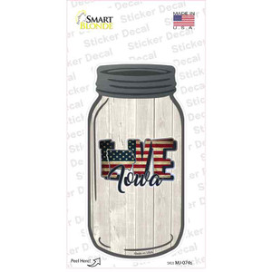 Love Iowa Silhouette Wholesale Novelty Mason Jar Sticker Decal