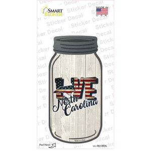 Love North Carolina Silhouette Wholesale Novelty Mason Jar Sticker Decal