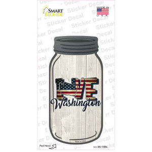 Love Washington Silhouette Wholesale Novelty Mason Jar Sticker Decal