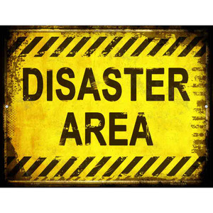 Disaster Area Wholesale Metal Novelty Parking Sign