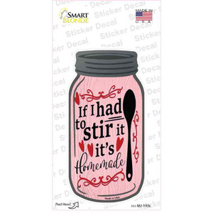 Stir It Homemade Hearts Pink Wholesale Novelty Mason Jar Sticker Decal