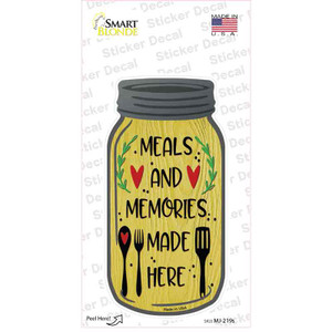 Meal And Memories Yellow Wholesale Novelty Mason Jar Sticker Decal