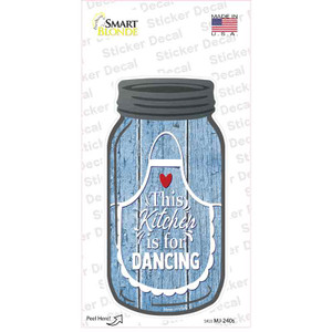 Kitchen For Dancing Blue Wholesale Novelty Mason Jar Sticker Decal