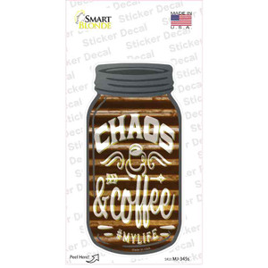 Chaos And Coffee Corrugated Brown Wholesale Novelty Mason Jar Sticker Decal