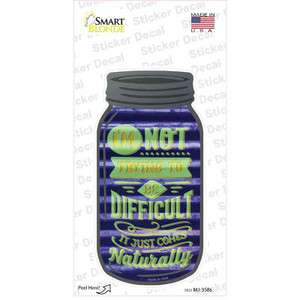 Just Naturally Comes Corrugated Dark Blue Wholesale Novelty Mason Jar Sticker Decal