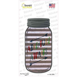 Adventure Awaits Colors Corrugated Wholesale Novelty Mason Jar Sticker Decal