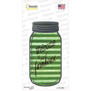 Welcome to our Farmhouse Green Corrugated Wholesale Novelty Mason Jar Sticker Decal