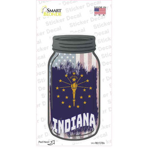 Indiana | USA Flag Wholesale Novelty Mason Jar Sticker Decal