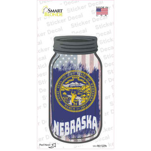 Nebraska | USA Flag Wholesale Novelty Mason Jar Sticker Decal