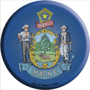 Maine State Flag Wholesale Novelty Circle Coaster Set of 4