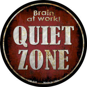 Quiet Zone Brain At Work Wholesale Novelty Circle Coaster Set of 4