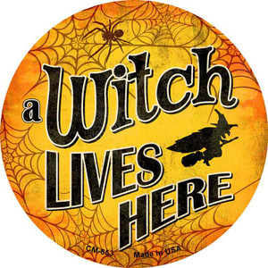 A Witch Lives Here Wholesale Novelty Circle Coaster Set of 4
