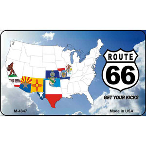 Route 66 Eight Flags With Clouds Wholesale Novelty Metal Magnet