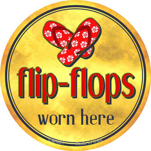 Flip Flops Worn Here Wholesale Novelty Circle Coaster Set of 4