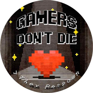 Gamers Dont Die Heart Wholesale Novelty Circle Coaster Set of 4