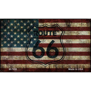 Route 66 Vintage American Flag Wholesale Novelty Metal Magnet