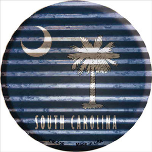 South Carolina Flag Corrugated Effect Wholesale Novelty Circle Coaster Set of 4