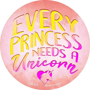 Princess Needs A Unicorn Wholesale Novelty Circle Coaster Set of 4