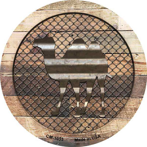 Corrugated Camel on Wood Wholesale Novelty Circle Coaster Set of 4