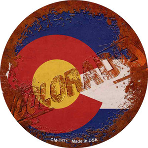 Colorado Rusty Stamped Wholesale Novelty Circle Coaster Set of 4