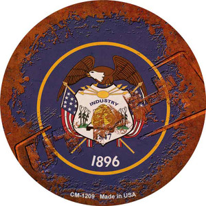 Utah Rusty Stamped Wholesale Novelty Circle Coaster Set of 4