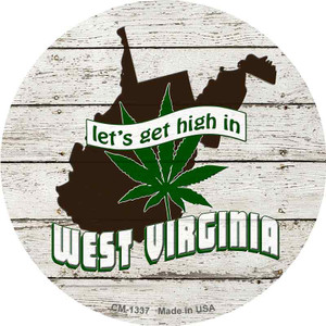 Lets Get High In West Virginia Wholesale Novelty Circle Coaster Set of 4