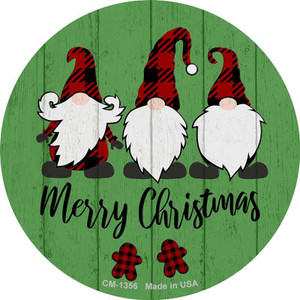 Merry Christmas Gnomes Wholesale Novelty Circle Coaster Set of 4