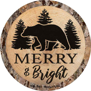 Merry and Bright Bear Wholesale Novelty Circle Coaster Set of 4