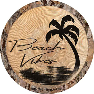 Beach Vibes Wood Wholesale Novelty Circle Coaster Set of 4