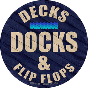 Decks Docks and Flip Flops Wholesale Novelty Circle Coaster Set of 4