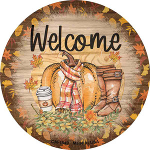 Welcome Pumpkin Wholesale Novelty Circle Coaster Set of 4